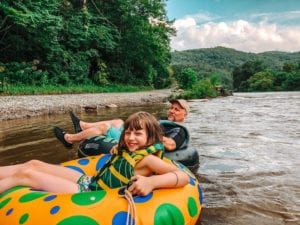 floating river piney creek blue ridge mountains NC